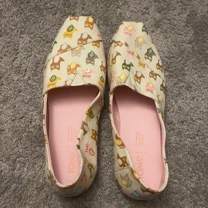 Toms Canvas Owl Print Sz 7.5